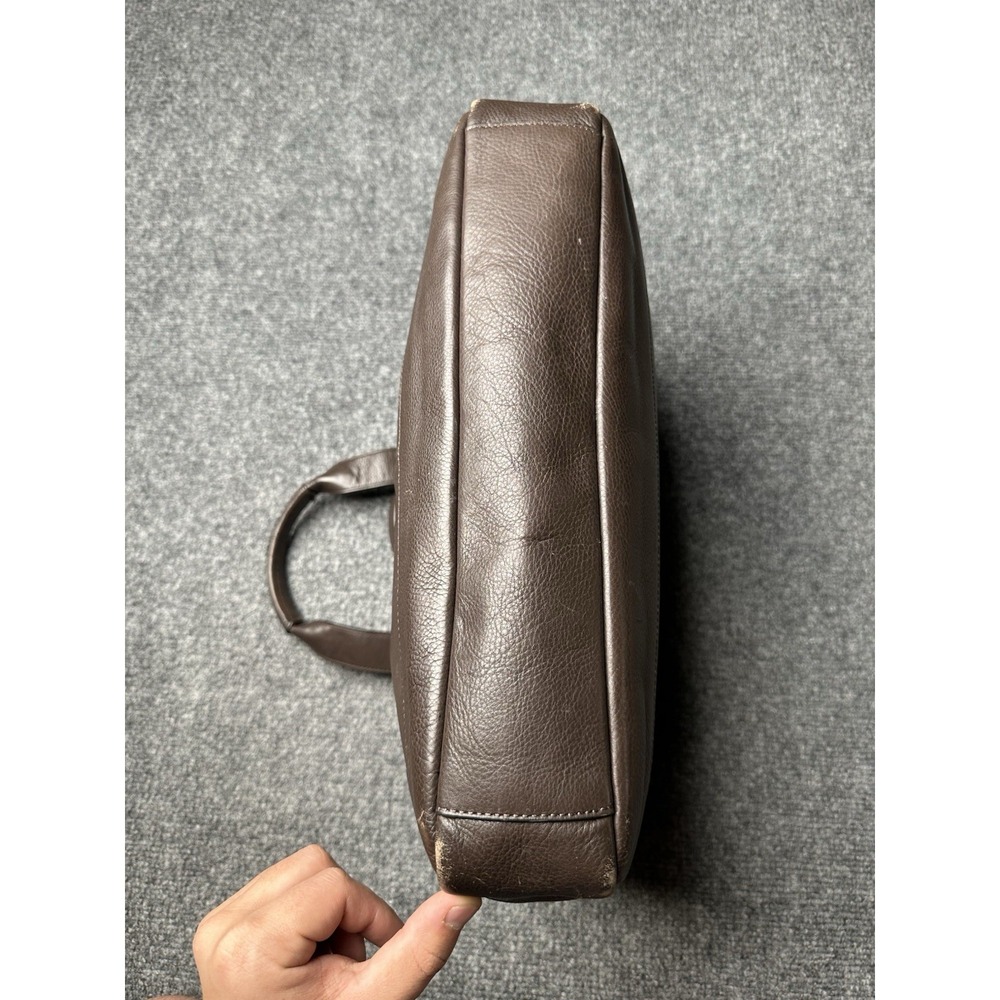 Mens Leather Coach Brown Briefcase Laptop Work Bag, Size One Size - Picture 5 of 13